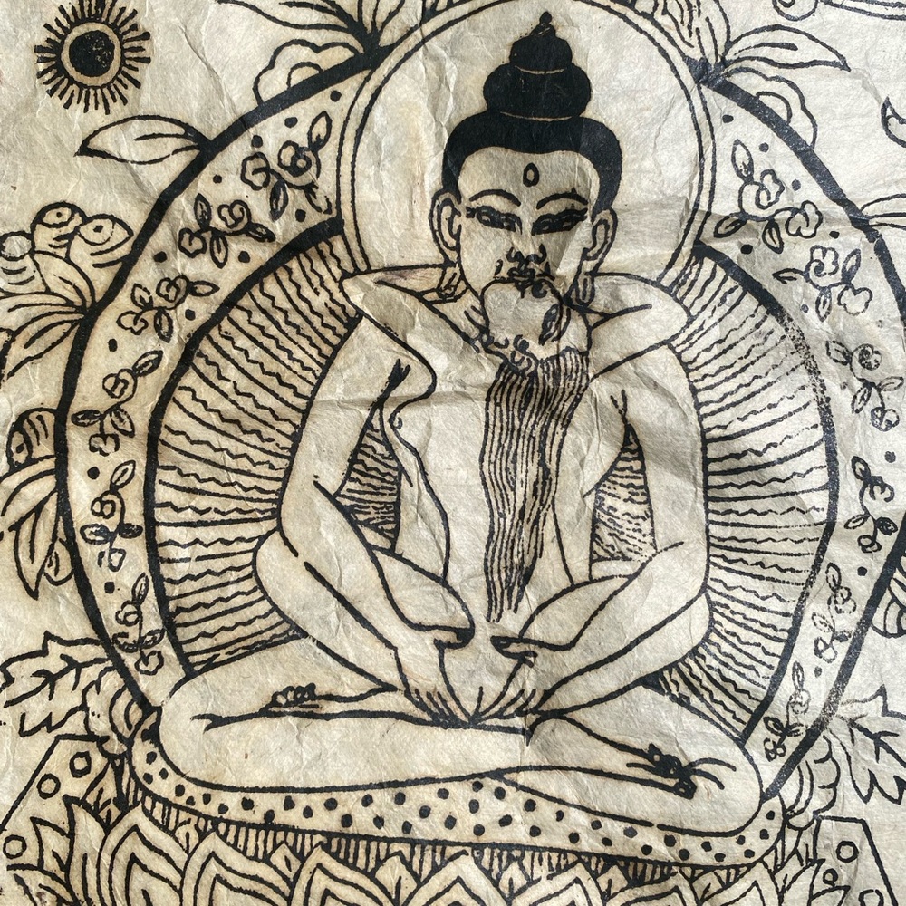 Artistic Black and White Meditation Tapestry